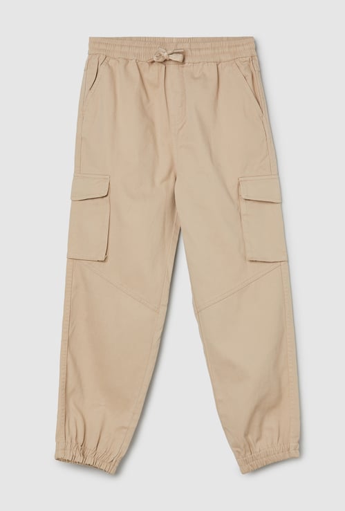 Boys Solid Cargo Joggers