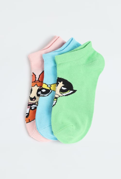 Girls Powerpuff Girls Printed Socks - Pack of 3