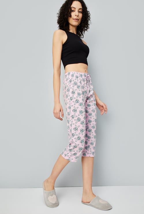 Women Printed Knit Capris