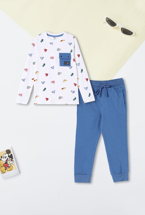 Boys Printed T-shirt with Joggers