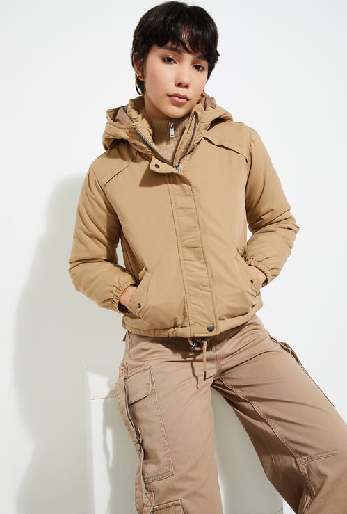 URB_N Women Solid Hooded Jacket