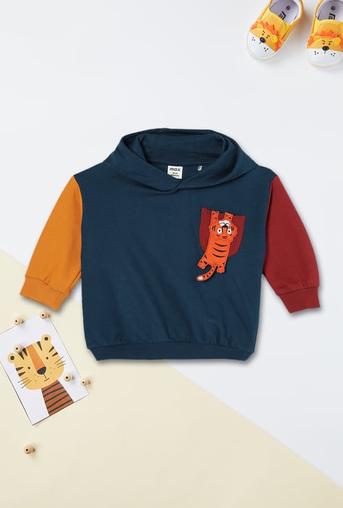 Boys Colourblock Hooded T-shirt