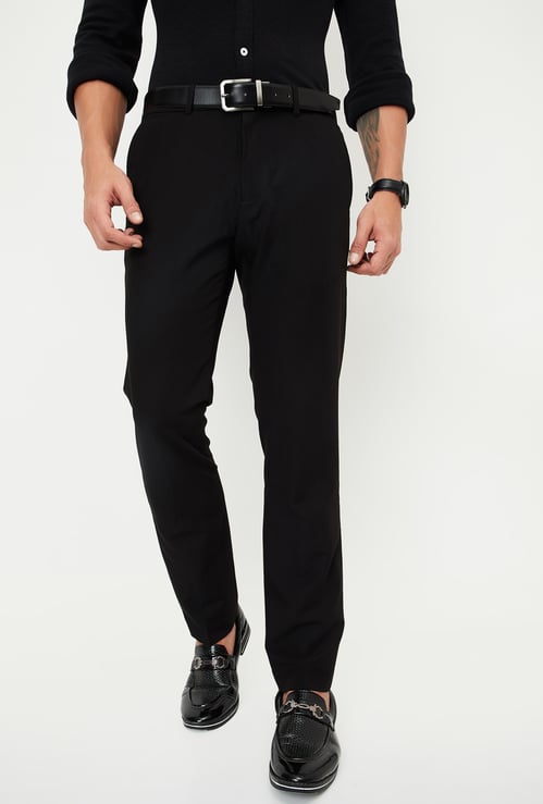 Men Solid Slim Fit Formal Trousers