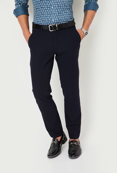 Men Solid Slim Fit Formal Trousers