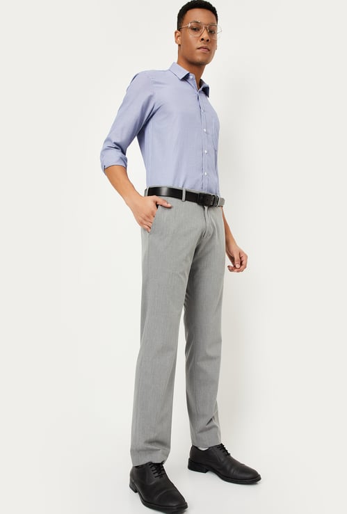 Men Solid Slim Fit Formal Trousers