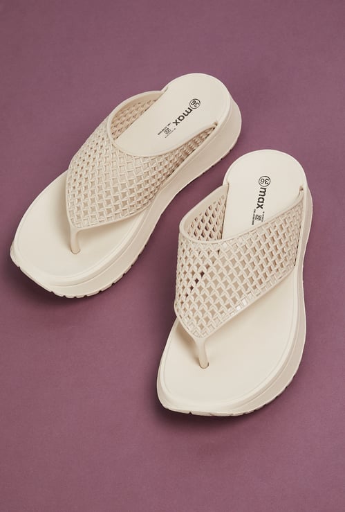 Women Woven Design Flip Flops