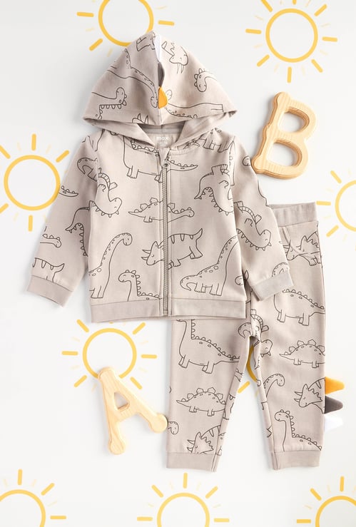 Boys Printed Hooded Sleepwear Set