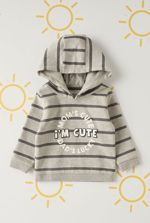 Boys Striped Hooded Sweatshirt