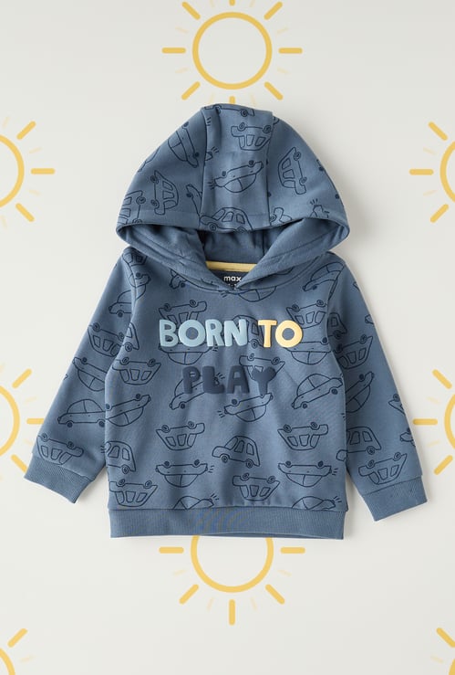 Boys Printed Hooded Sweatshirt