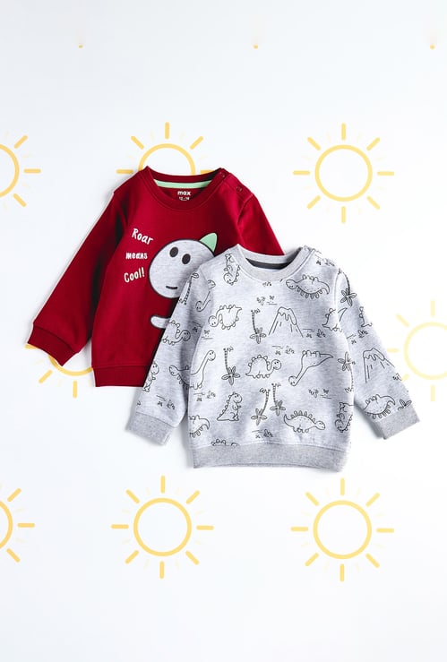 Boys Dinosaur Printed Sweatshirt - Pack of 2