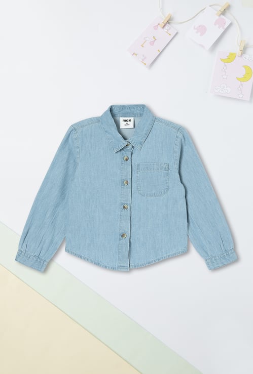 Girls Washed Denim Shirt