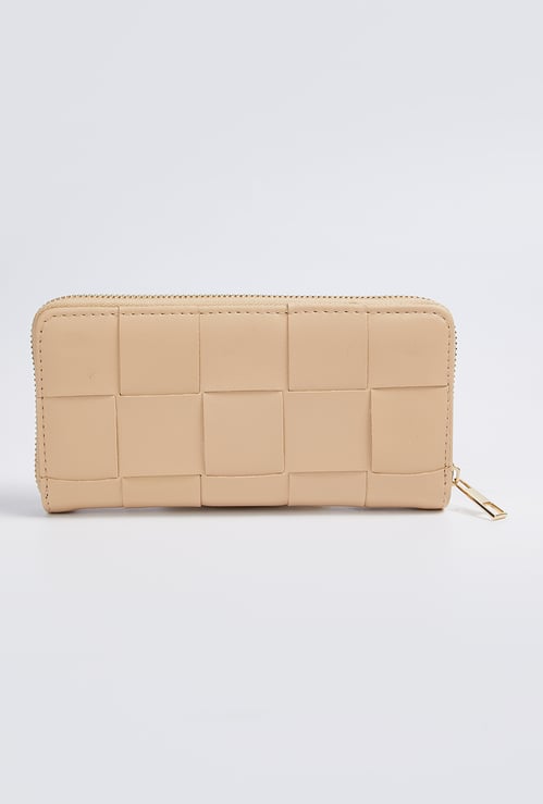 Women Solid Zip Around Wallet