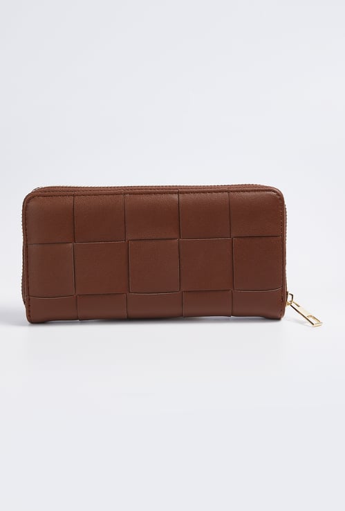 Women Solid Zip Around Wallet