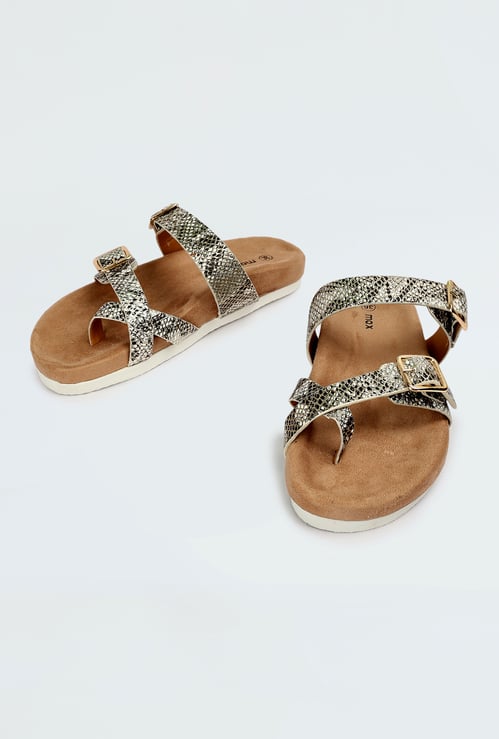 Women Printed Double Strap Sandals