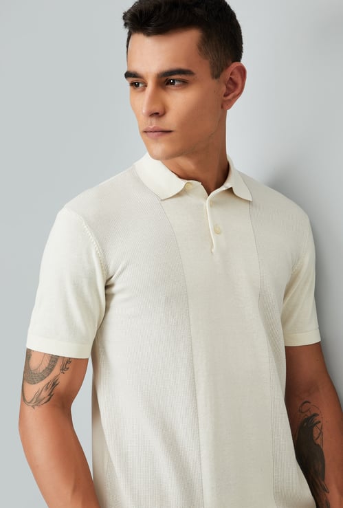 Men Panelled Polo T-shirt