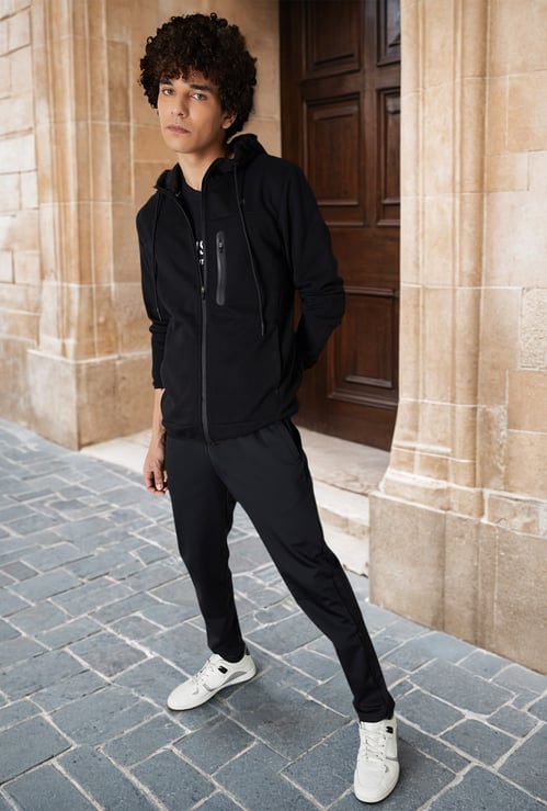 Men Panelled Sweatshirt with Hood