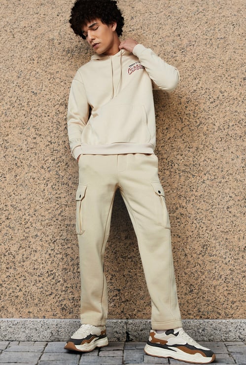 Men Relaxed Fit Solid Cargos