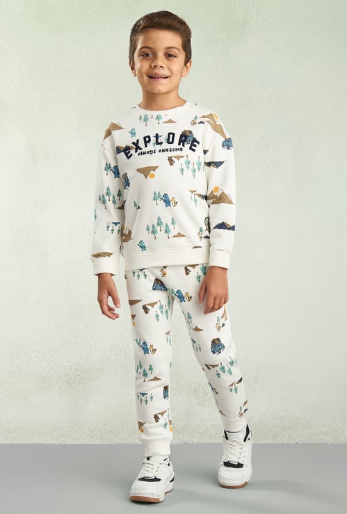 Boys Printed Sweatshirt & Joggers Set