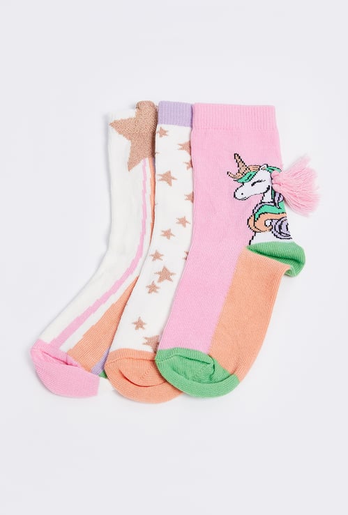 Girls Assorted Crew Length Socks