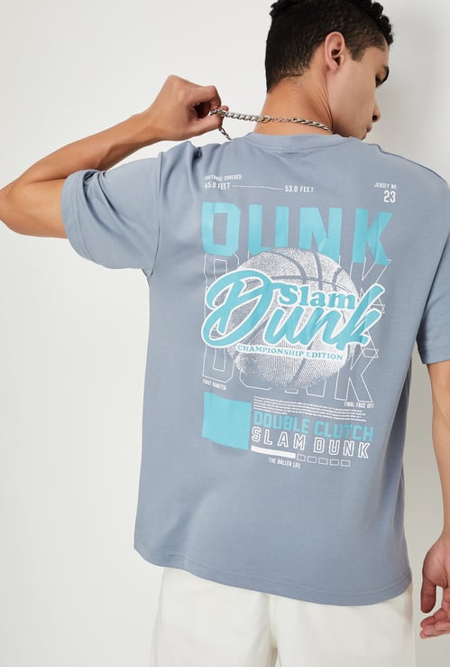 Men Oversized Back Printed T-shirt