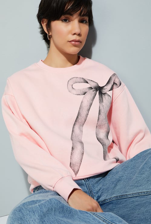 URB_N Women Oversized Printed Sweatshirt