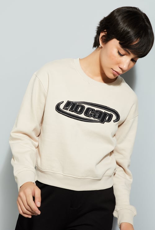 URB_N Women Relaxed Fit Applique Sweatshirt