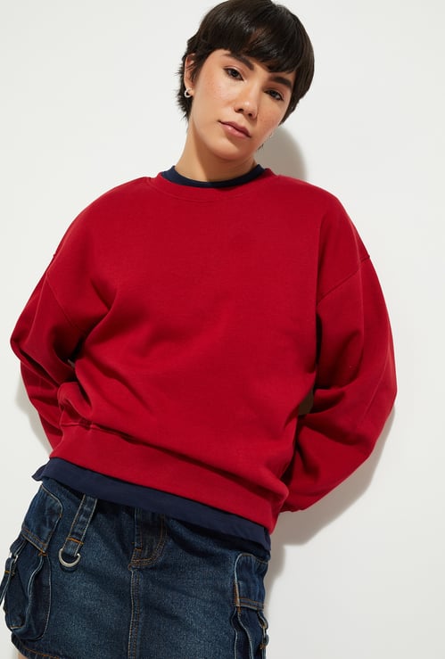 URB_N Women Solid Oversized Sweatshirt