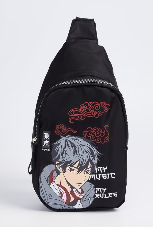Girls Anime Print Crossbody Bag