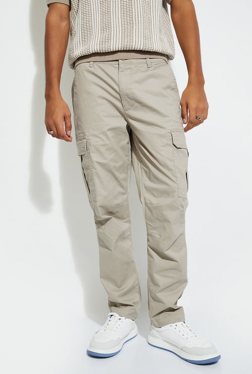 URB_N Men Relaxed Fit Solid Cargos