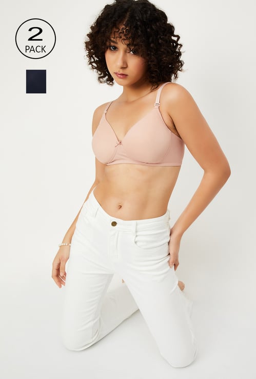 Women Padded Non-Wired Bra - Pack of 2
