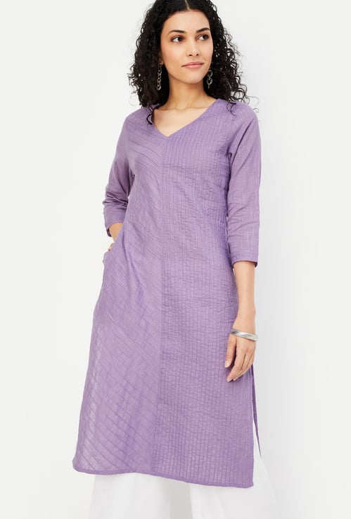 Women Pintuck Straight Kurta