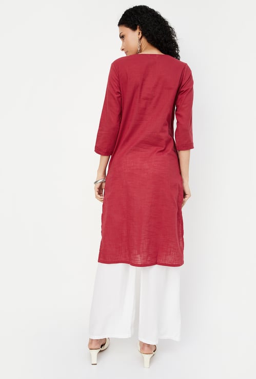 Women Pintuck Straight Kurta