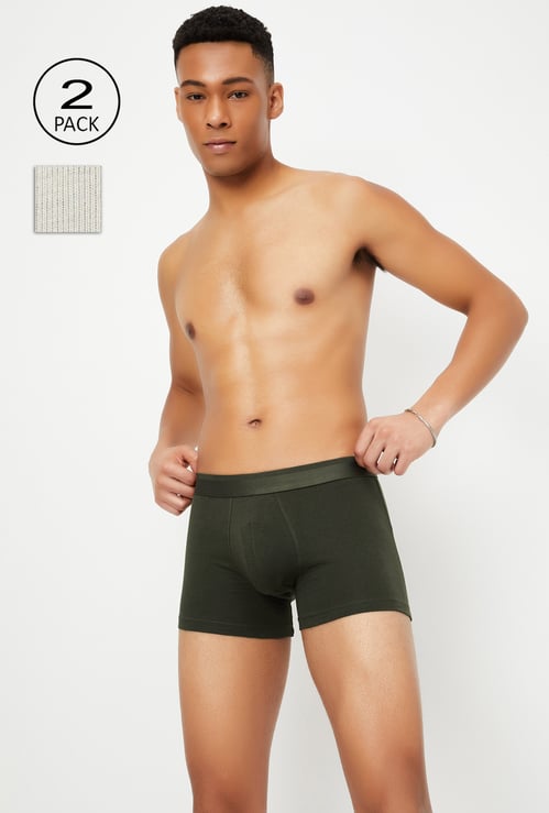 Men Solid Trunks - Pack of 2