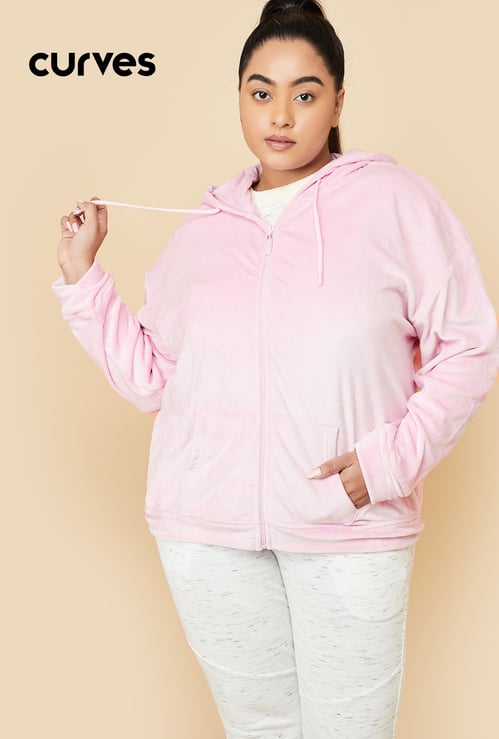 Women Solid Hooded Jacket