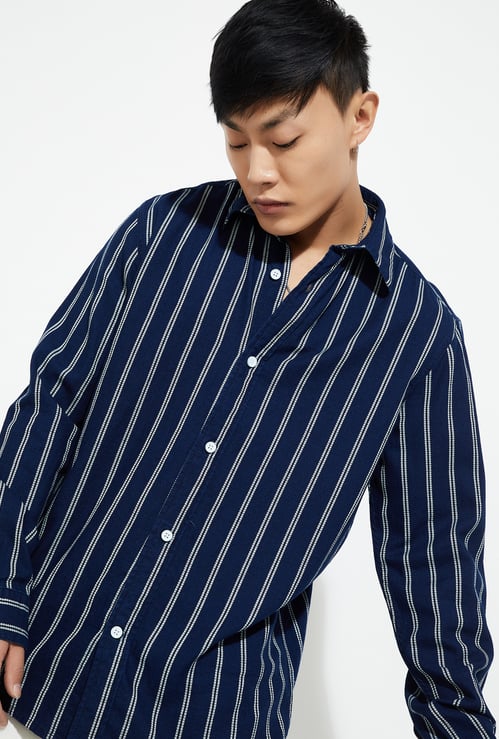 URB_N Men Regular Fit Striped Casual Shirt