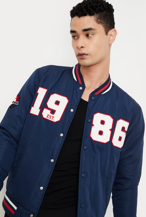 Men Embroidered Varsity Jacket