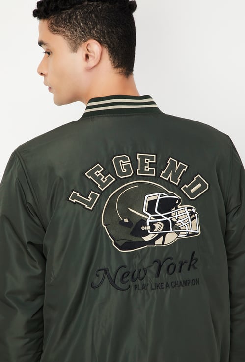 Men Embroidered Varsity Jacket