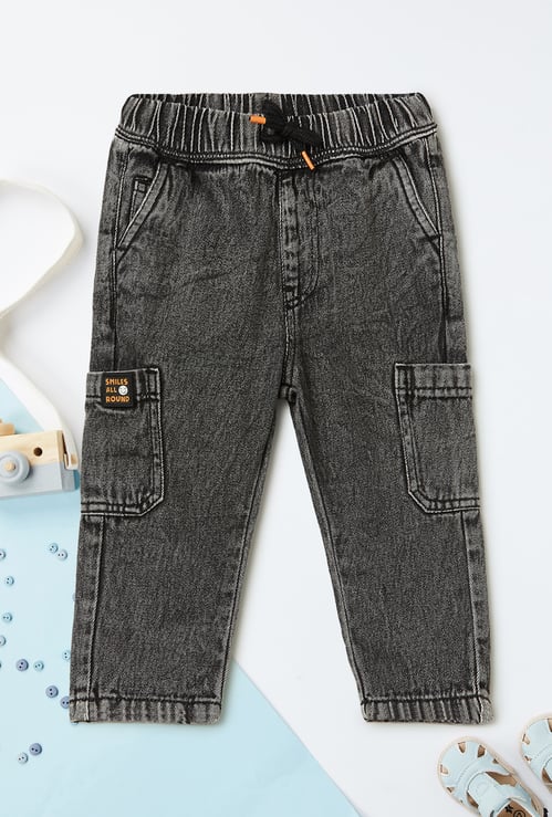 Boys Washed Cargo Jeans