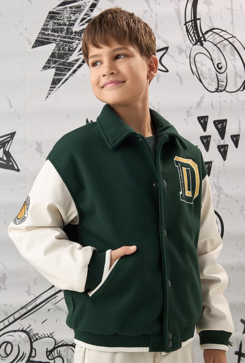 Boys Embroidered Varsity Jacket