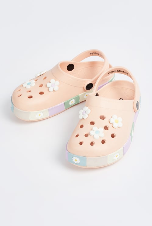 Girls Floral Jibbits Clogs