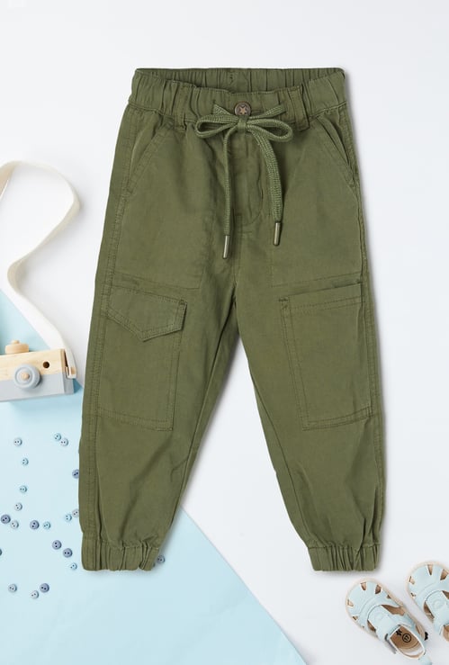 Boys Solid Cargo Joggers