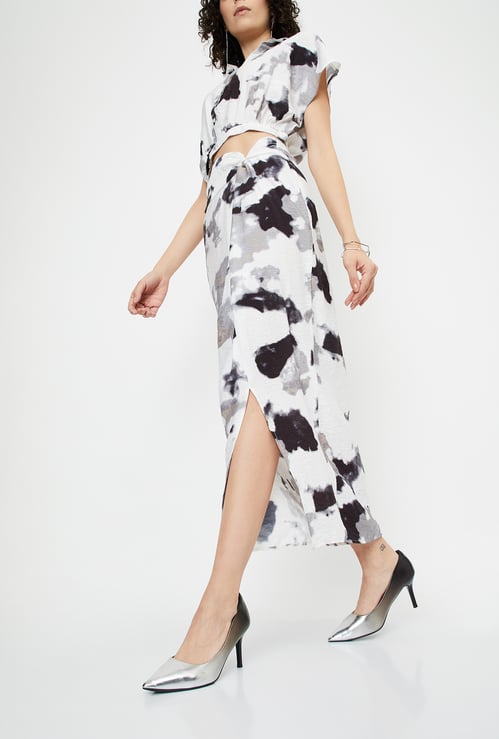 Women Printed Draped Skirt