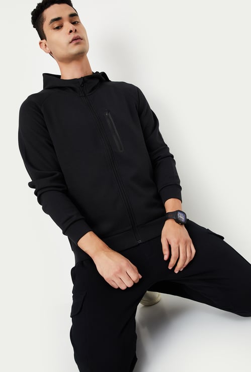 Men Solid Hooded Sweatshirt