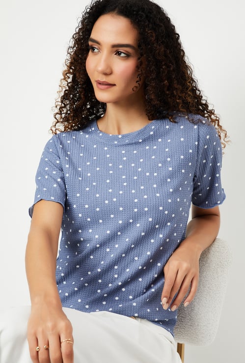 Women Polka Dot Print T-shirt