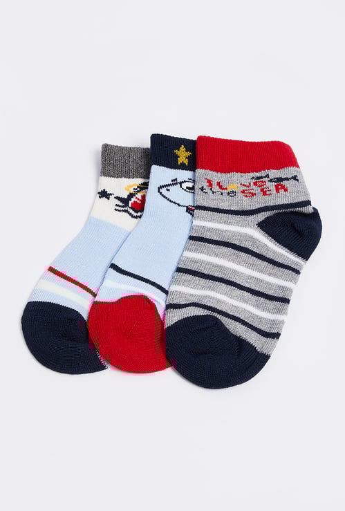 Boys Assorted Ankle-Length Socks - Pack of 3