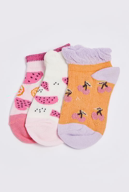 Girls Assorted Ankle-Length Socks - Pack of 3