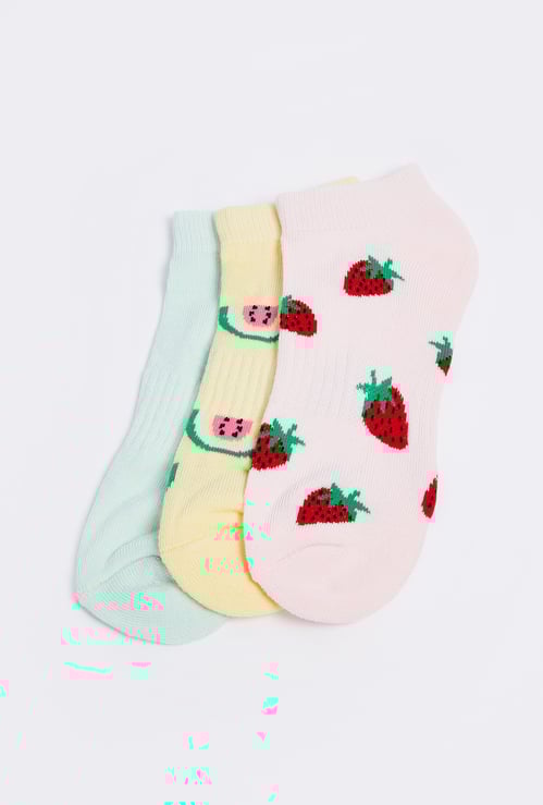 Girls Assorted Ankle-Length Socks - Pack of 3
