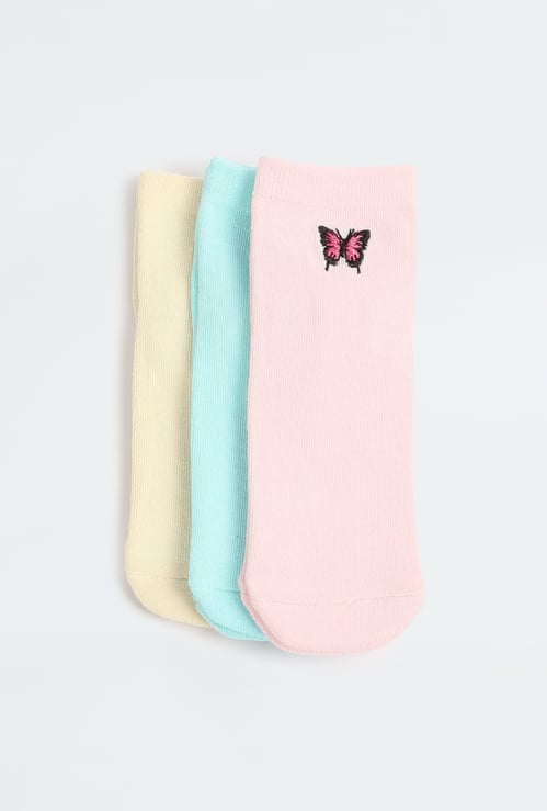 Girls Assorted Ankle Length Socks - Pack of 3