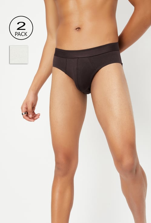 Men Solid Briefs - Pack of 2