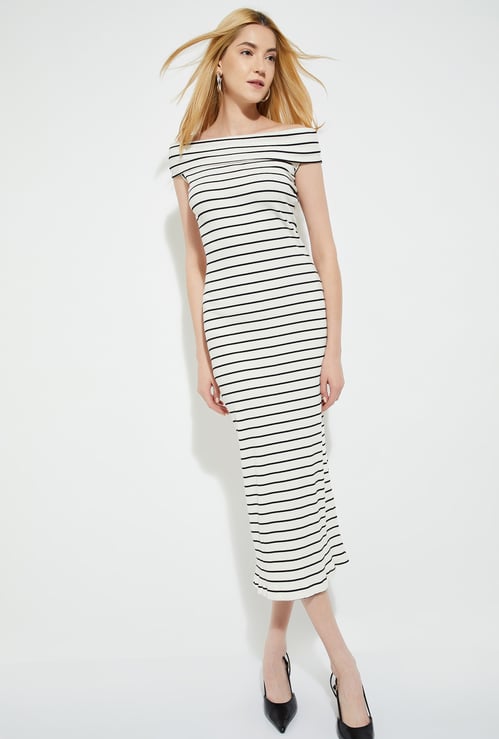 ALAYA F x URB_N Women Striped Bodycon Dress